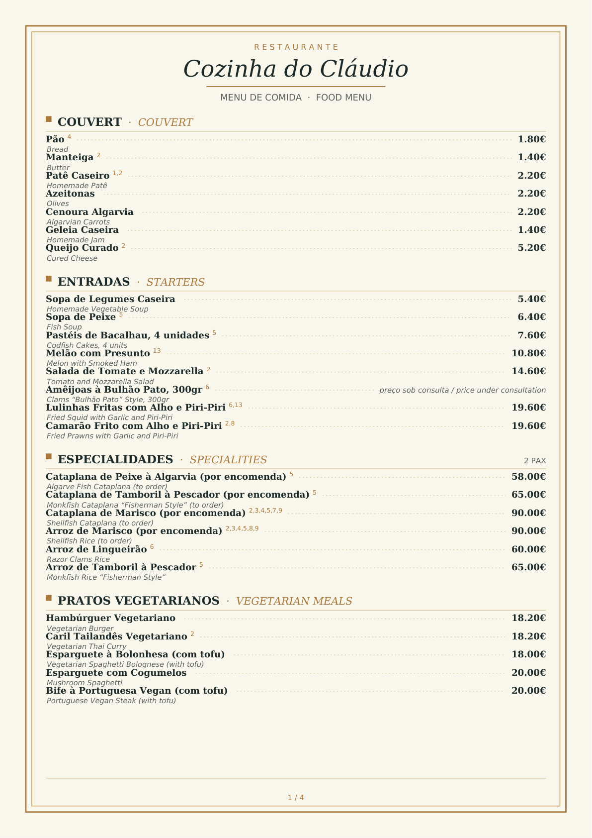 Menu página 1