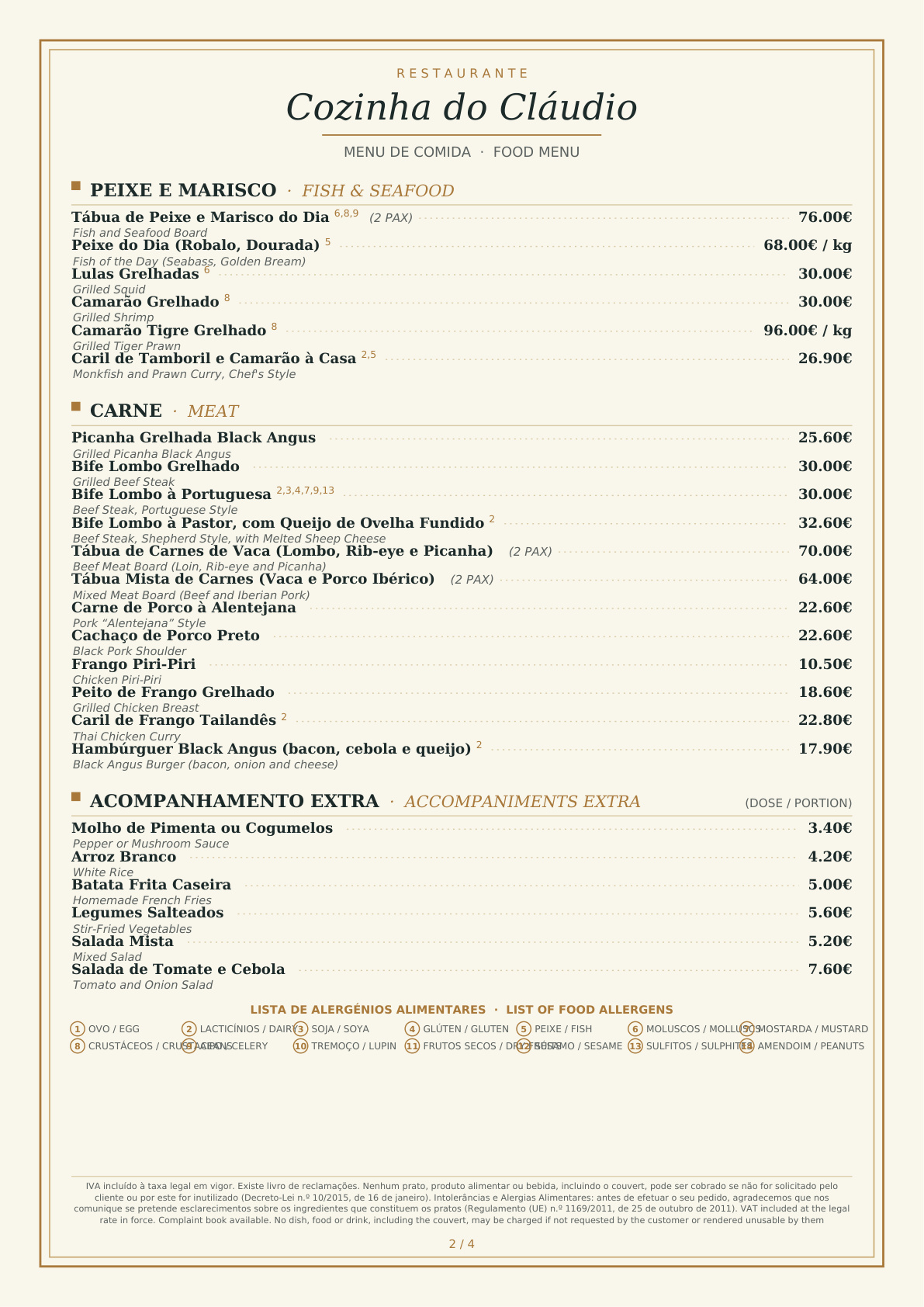Menu página 2